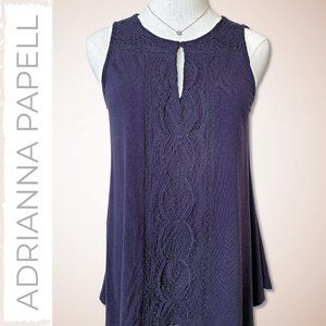 ADRIANNA PAPELL Blue Sleeveless Waterfall Top